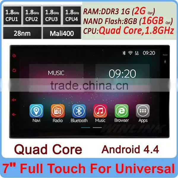 Ownice Cortex A9 1.6G CPU Quad Core Android 4.4.2 7" Car Multimedia Player +2GB DDR3 +16GB Flash
