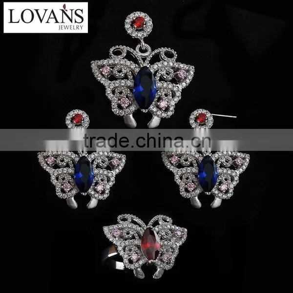 Rhinestone Jewelry Set Blue Sapphire Ring Most Popular Products Fahionable Products TZ-0183 photo-6
