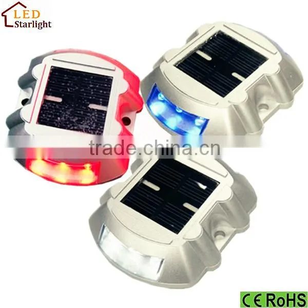 High Efficiency 6pcs Leds Reflective Traffic Safety Solar Road Marker Light