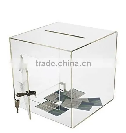 SourceOne Medium 8 Inch Premium Clear Acrylic Ballot Box Donation Box Cube photo-3