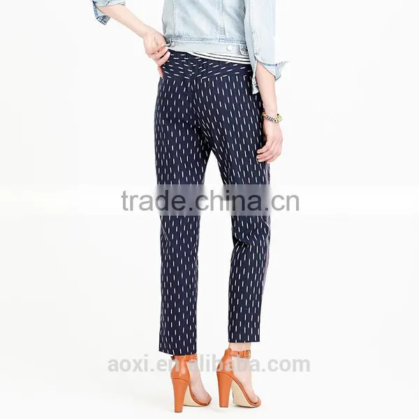 Oem Service Fashion All Over Print Widder Waist Straight Legging Elegant Women Pants 2016 photo-2