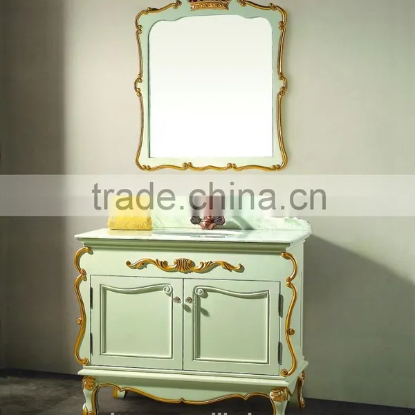 Fashion Glossy White Bathroom Cabinet With Mirror WTS351 photo-6