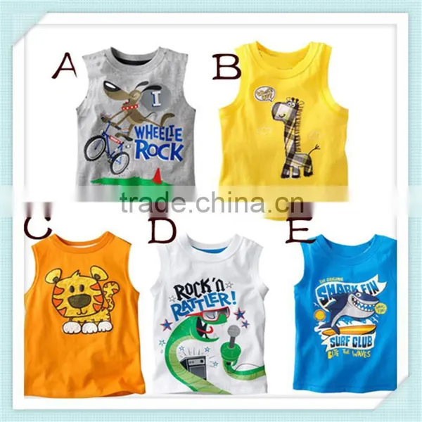 Sleeveless Boys T-shirts Children Tops Singlets Kids Vest Baby Boy Top Boy Clothes Summer Tees Shirts