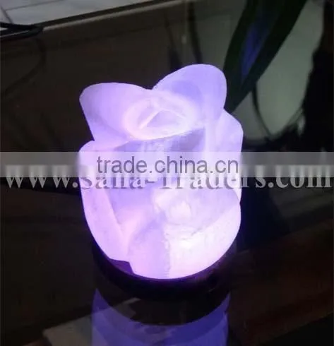 Natural Himalayan Rock Salt Mini USB Salt Lamp Rose Shape