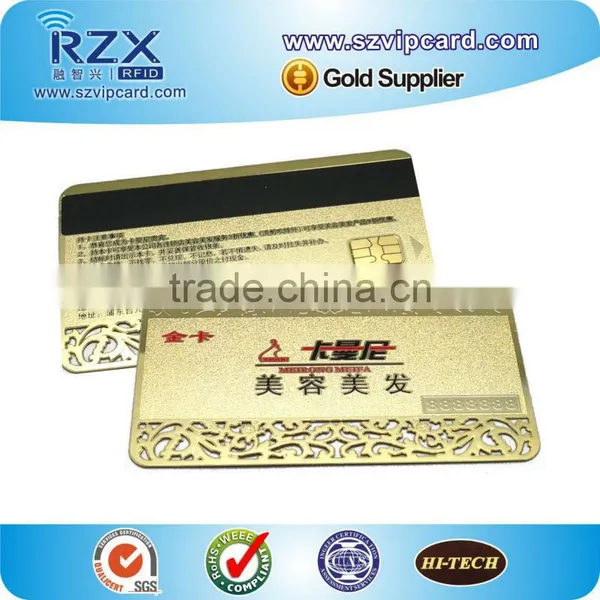 Engraved Gold Metal VIP Card/ Membership Card With Hico& Loco Magnetic Stripe