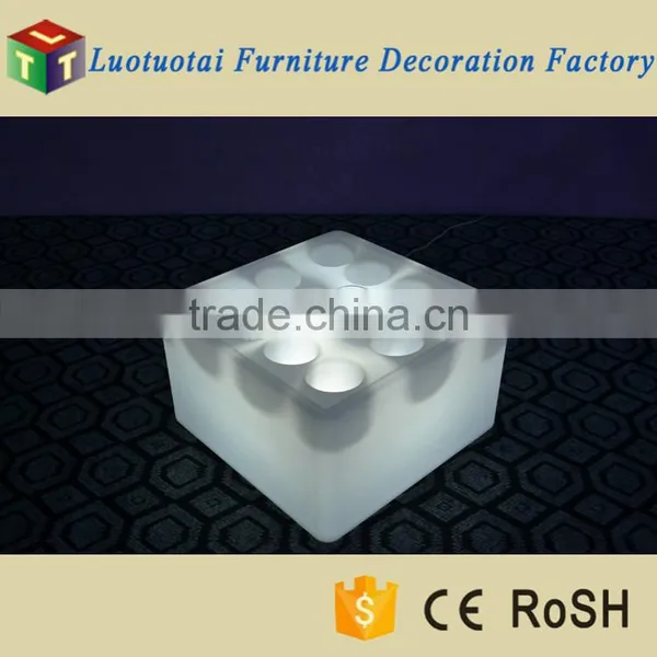L43*W43*H26cm LED Bar Furniture Illuminated LED Wine Track/square Clear Plastic Tray/wine Glass Tray photo-3