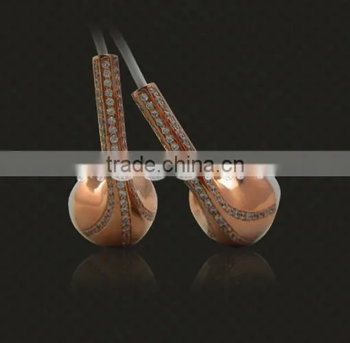 New Model Headphones,custom Rose Gold Plating Diamond Eadphones for IPhone 6 7 photo-4