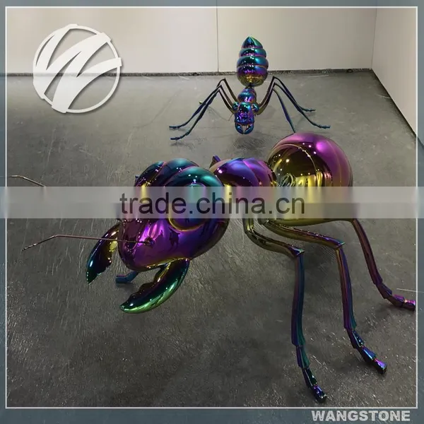 Modern Metal Garden Ti-coated Ant Sculpture For Decorations photo-2