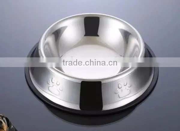 Skid Stop Rubber Base Stainless Steel Pet Bowls With Embossed Paws and Bones for Dogs Puppies Cats Feeder Bowl photo-5