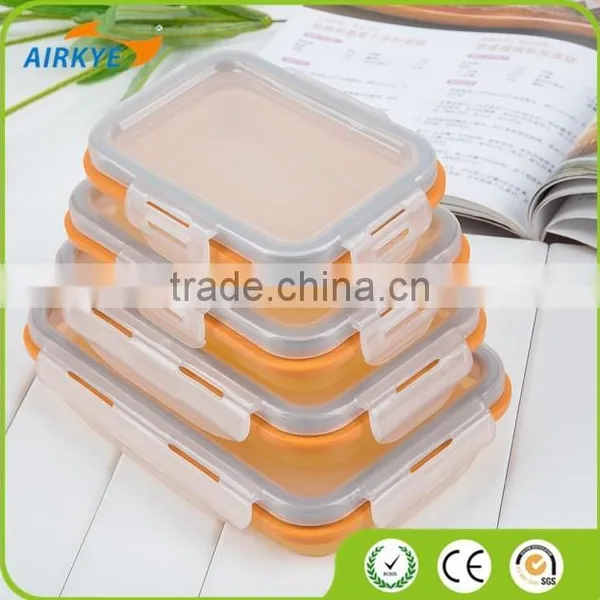 4 Sizes Collapsible Silicone Storage Container / Silicone Folding Lunch Box