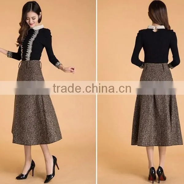 2014 Latest Fashion Garment Factory Ladies High Quality Long Winter Skirts photo-3