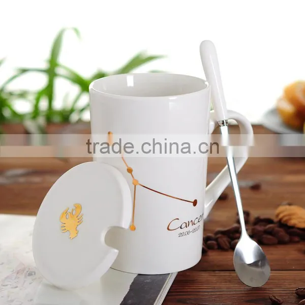 2017 Hot Sell 420 ML Ceramic Tea Cup Coffee Cup Mug Cup With Lid And Spoon photo-6