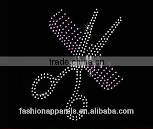 Uniflying Latest Fashion Comb Scissors Dryer Hairdresser Iron on Rhinestone Sheets photo-6