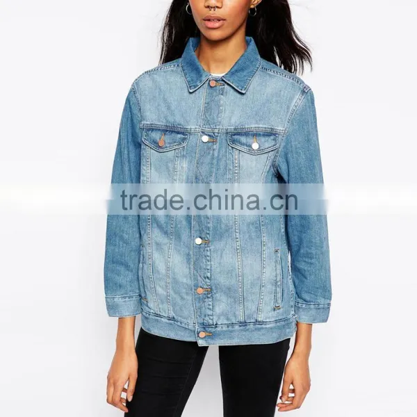 Denim Jacket Vintage Women's Lady Jacket Long Sleeve Jacket photo-3
