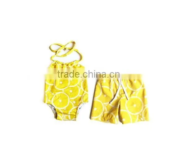 Baby Clothing Summer Brother and Sister Swimsuit Mathing Set photo-2