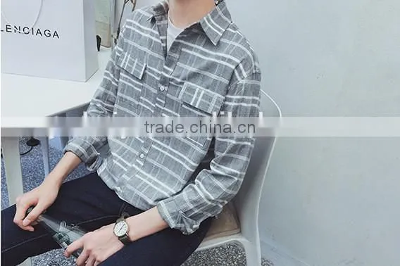 Fashion Grid Long Sleeve Shirts photo-3