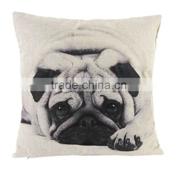 45*45CM Funny Lovely Animal Dog Pattern Office Cushion Pillow Cover Cotton Linen Decorative Pillows Pillowcases Covers 5 Types photo-3