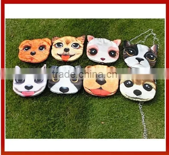 Wholesale 3D Animal Cat Face Chain Shoulder Bag/3D Cat Face Printing Knapsacks/ 3D Animals Handbags For Women photo-2