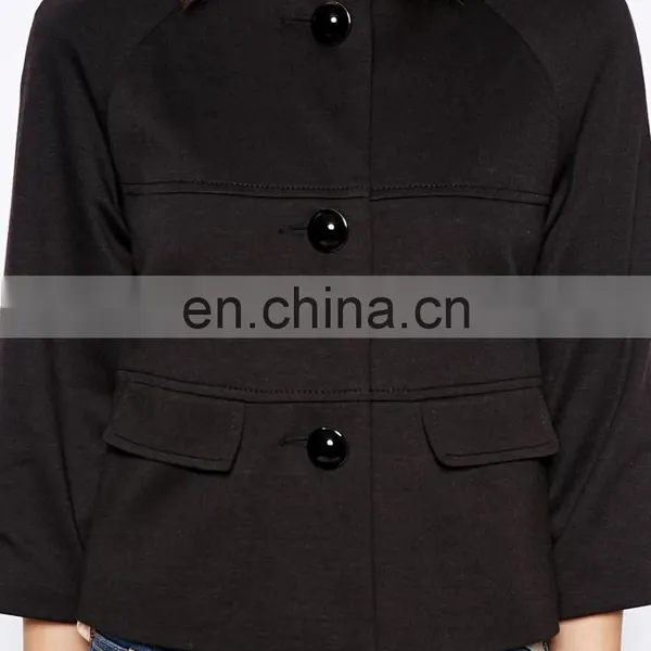 Coat Clothes Guangzhou Coat Women in Turkey Pastel Palm Black Blazer photo-4