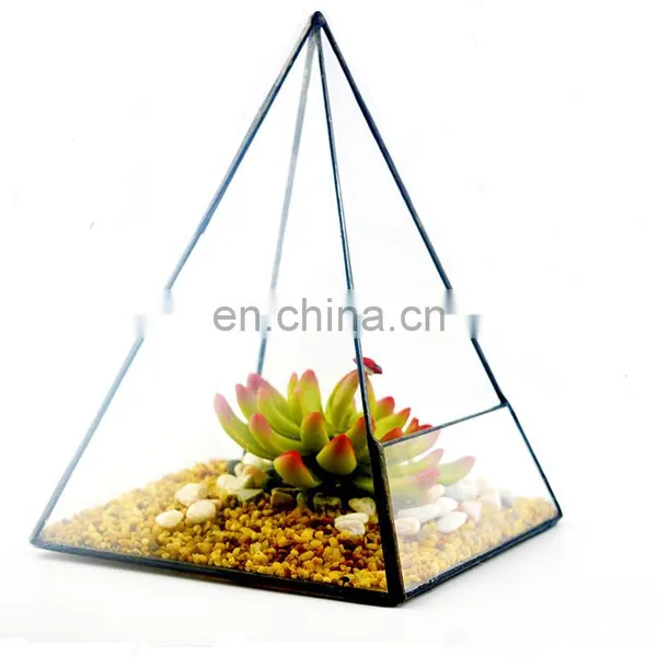 Geometric Terrarium Geometric Glass Terrarium Wholesale Pyramid Shape Lead-free