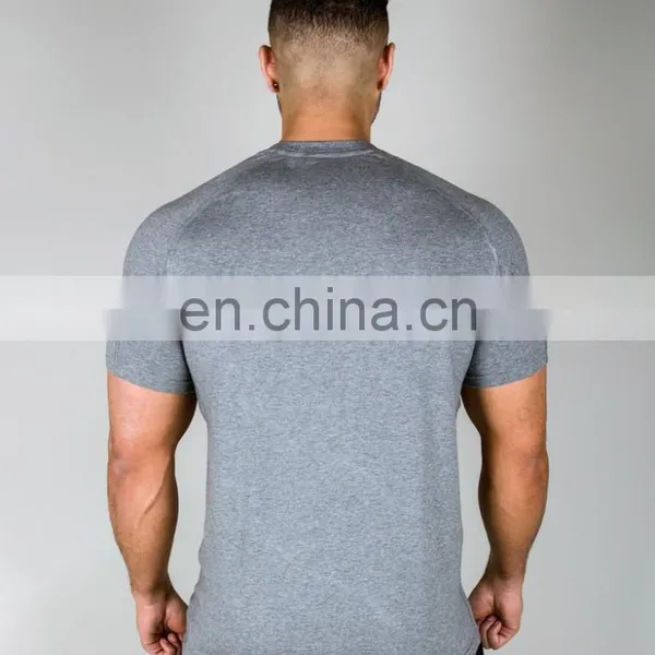 Yihao Men's Fitness Customize Wholesale High Quality Quick Dry Blank T-Shirt Sports Men Plain Muscle Top Tee Gym Men Clothing photo-2