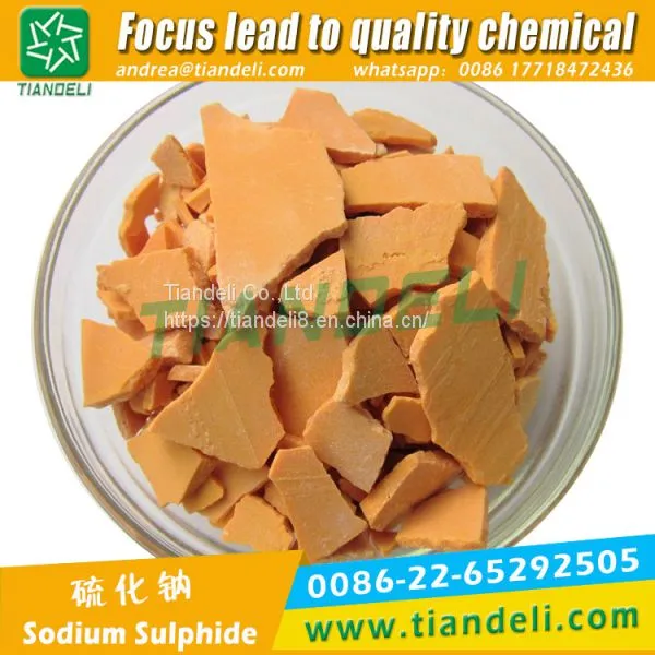 Sodium Sulfide Sodium Hydrosulfide Yellow/red Flakes 60%min