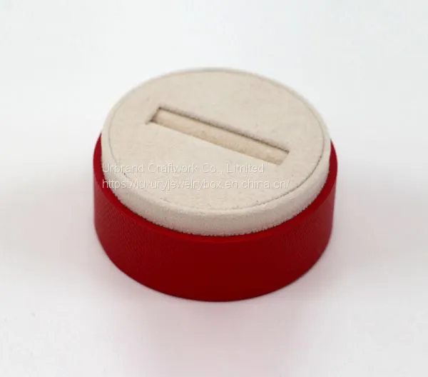 Round Texture Paper Ring Box Red Tube Ring Jewelry Packaging Box With Custom Logo photo-2