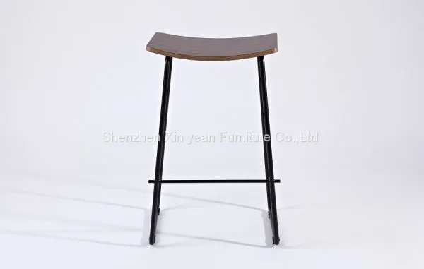 Mid Century Furniture Bar Stool With Stainless Steel Base photo-2