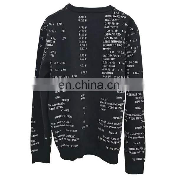 DiZNEW Wholesale Cotton Jacquard Knitted Pullover Sweater Men photo-6