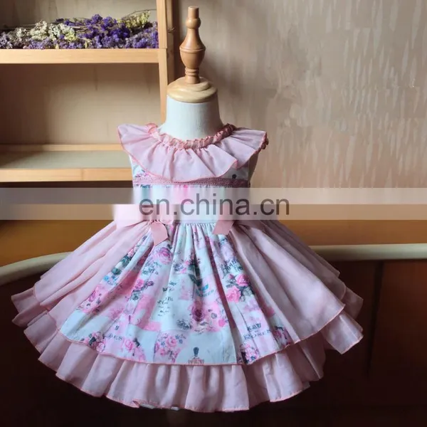 2 Pcs Spanish Court Green Flowers Princess Dress Christmas Dress Lolita for Baby Girls Kids Dresses for Girl photo-3