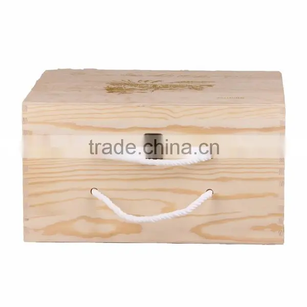 Handmade Natural Color 6 Bottles Wine Gift Box Wooden,wine Packaging Boxes photo-3