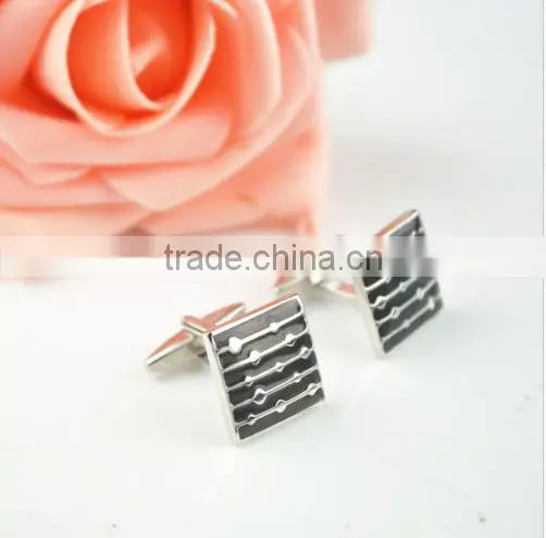 Cufflink Square Enamel Fashion Men Shirt Button Wedding Party Silver Cuff Links photo-3