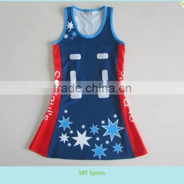Custom Made Colorful Sublimation Team Netball Dress With Star photo-2