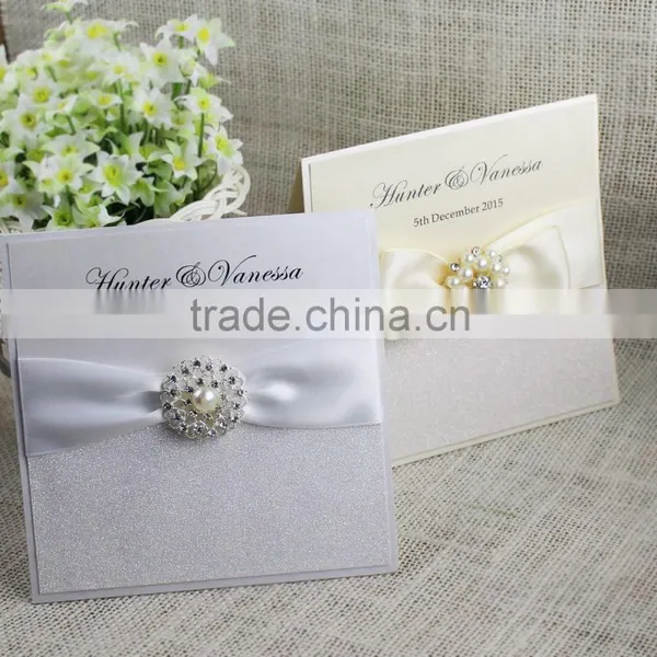 Professional Manufacturer Brooch Glitter Silver Wedding Invitation Box photo-5