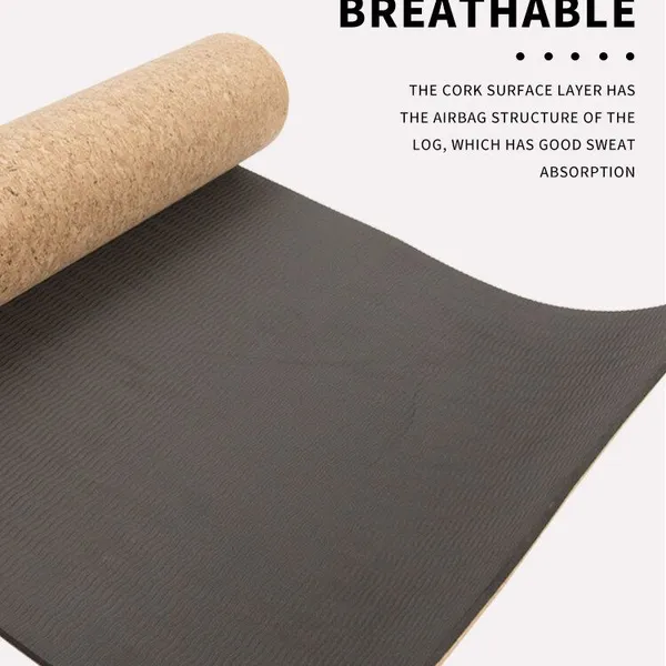 New Arrival Eco Friendly Custom Print Anti Slide Private Label Exercise Organic Cork Yoga Mat photo-3