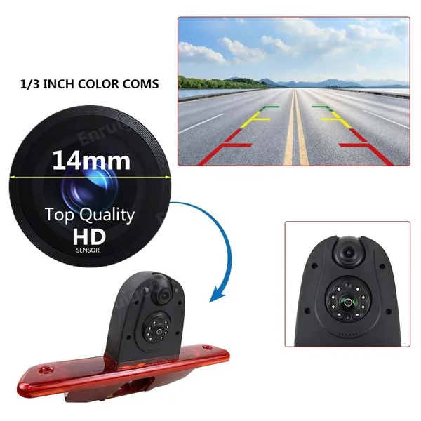 EnruigeOK Dual Lens Brake Light Camera for Peugeot Expert Citroen Dispatch Toyota ProAce photo-3