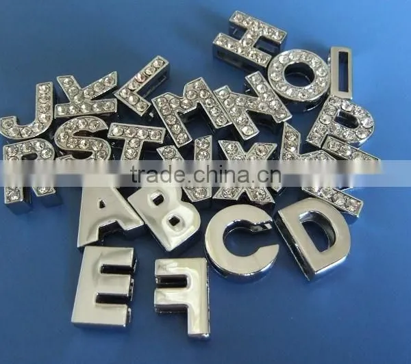 10mm High Quality Czech Rhinestone Slide Alphabet Letters photo-2