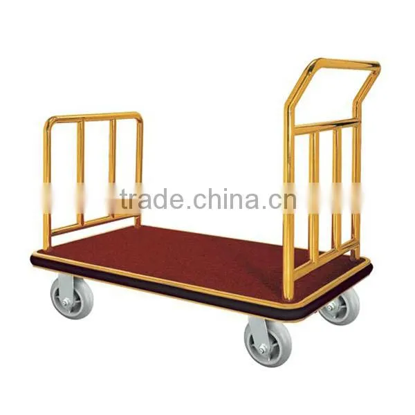 High Quality Gold Plated Platform Luggage Trolley photo-2