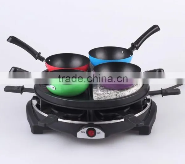 Electric Raclette Grill For 6 Person With Stone Plate RG-106S photo-4