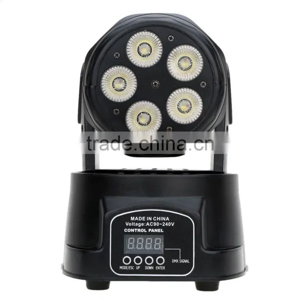 Дешёвая 75W 5 LED DMX512 вращающаяся сценическая светильница RGBW движущаяся головка фонари для сцены photo-2