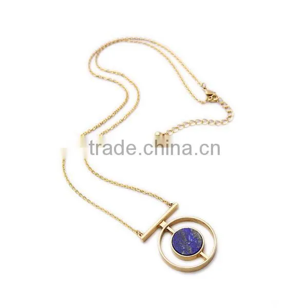 Long Round Marbleized Sphere Pendant Necklaces photo-2
