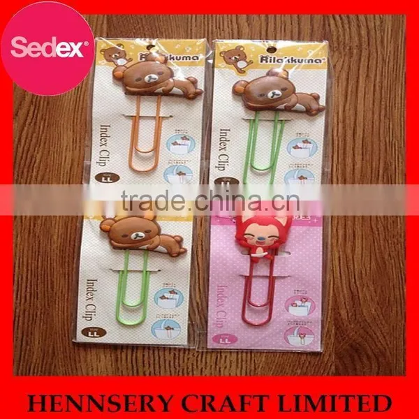Cute Cartoon Silicone Animal 78mm Shiny Face Metal Butterfly Paper Clip photo-2