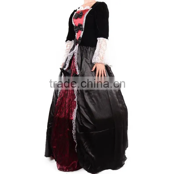 Factory Wholesale Adult Women Queen Of The Vampires Halloween Sexy Fantasy Black Gothic Lolita Dress Cosplay Costume photo-3
