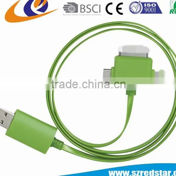 Top Selling 3 in 1 LED Glow USB Phone Charging Cable For Iphone Android photo-3