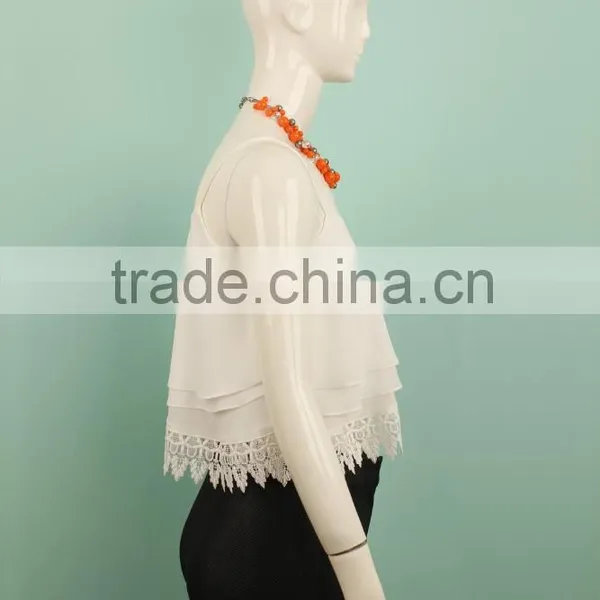 2015 Models Chiffon Blouse Lace in the Bottom Online Shopping photo-2