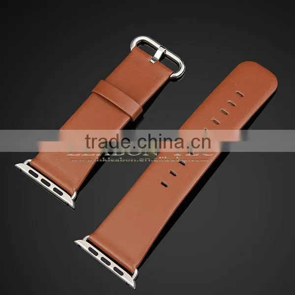 For Apple Watch Band, Genuine Leather Watch Band Strap With Adapter Adjustor photo-2