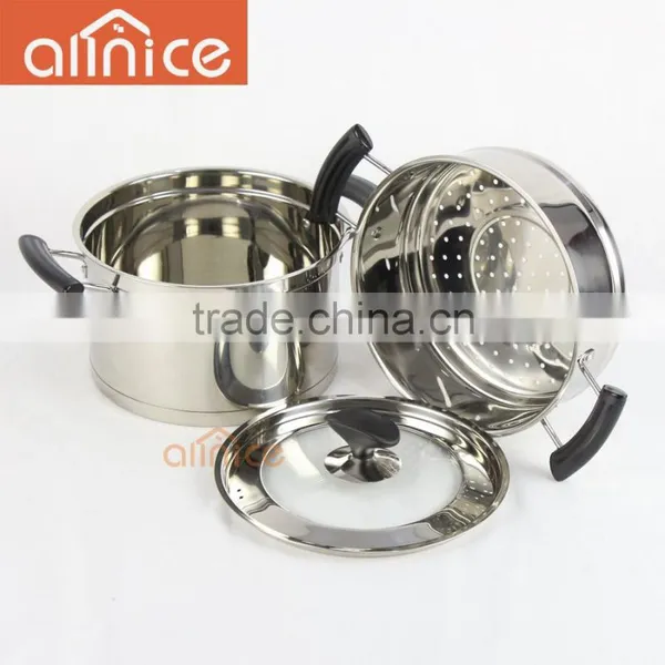 Multi-functional 24cm 2 Tier Stainless Steel Cooking Pot With Steamer for Food and Encapsulated Base photo-3