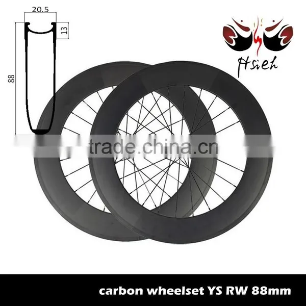 700C 88mm Deep Carbon Track Wheelsets High Stiffness, Clincher Carbon Track Wheelsets for Triathlon photo-3