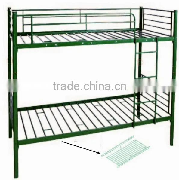 double steel army bunk bed with iron stepladder