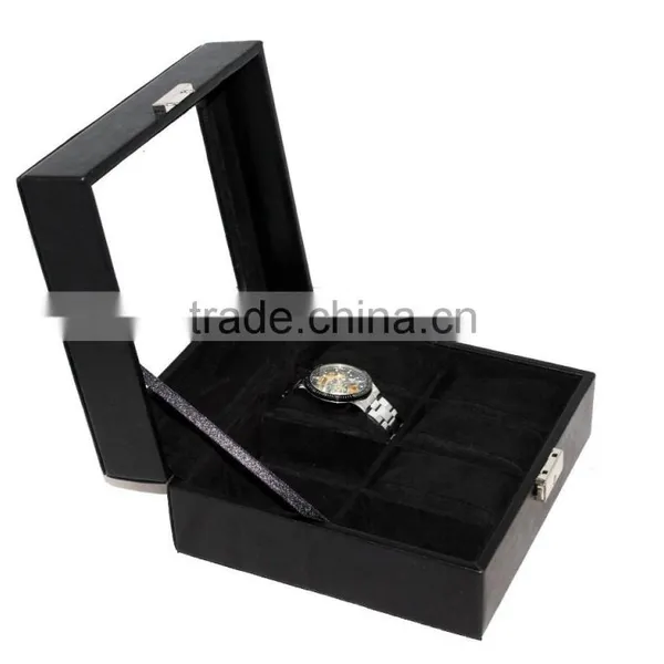 Exquisite Custom Makeing Black Pu Leather Watch Storage Box photo-5